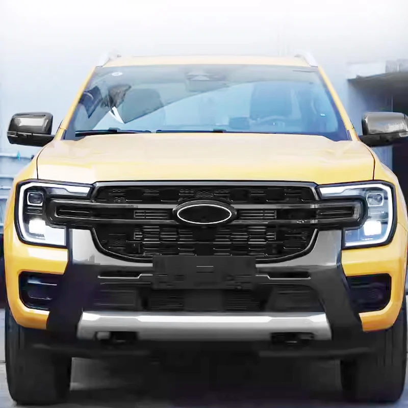 Car Head Lamp Light Cover Fit For Ford Ranger WILDTRAK T9 2022 2023 2024 ABS Matte Black Headlight Decorative Frame Accessories