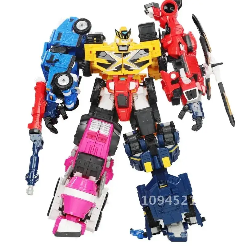 MiniForce Penta X Ranger 5 in 1 Transformation Robot Bot PENTATRON Model Mini Force Deformation Combiner Action Figure Toys KO