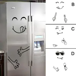 Cute Stickers Creative Home Decor Fridge Happy Delicious Face Kitchen Fridge Wall Sticker Art 1PC