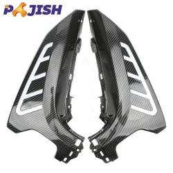 Misura per Yamaha NMAX 155 2020-2024 Copertura laterale anteriore per moto in plastica ABS con copertura decorativa in colore carbonio chiaro