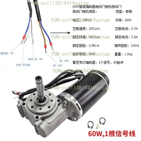 24V High Speed 250RPM 60W 100W Large Torque Electric DC Motor Geared Motor with Intelligent Encoder Automatic Door Motor