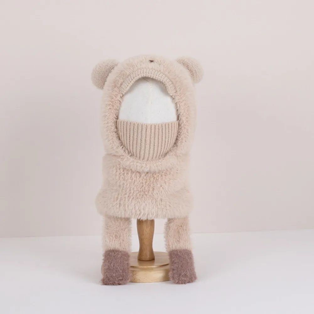 

Милая пуловерная шапка, интегрированная морозостойкая шапка для защиты ушей, теплая ветрозащитная шапка-балаклава, осень-зима