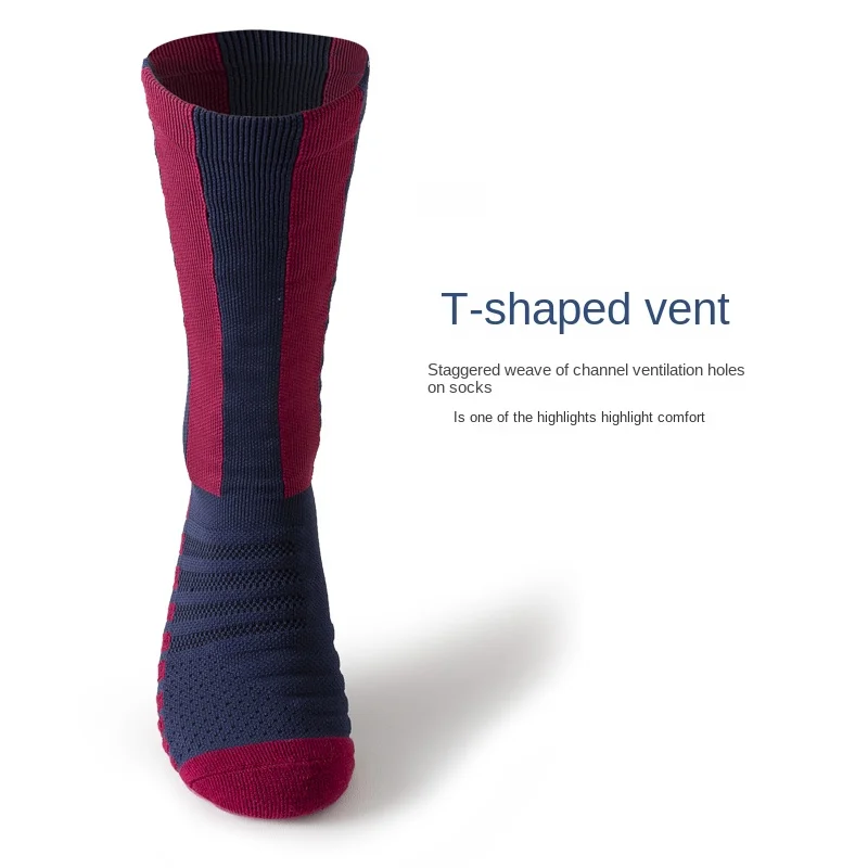 زوج واحد جديد من جوارب فريق كرة القدم، جوارب رياضية سميكة للتدريب المضاد للانزلاق للبالغين قابلة للتنفس #2