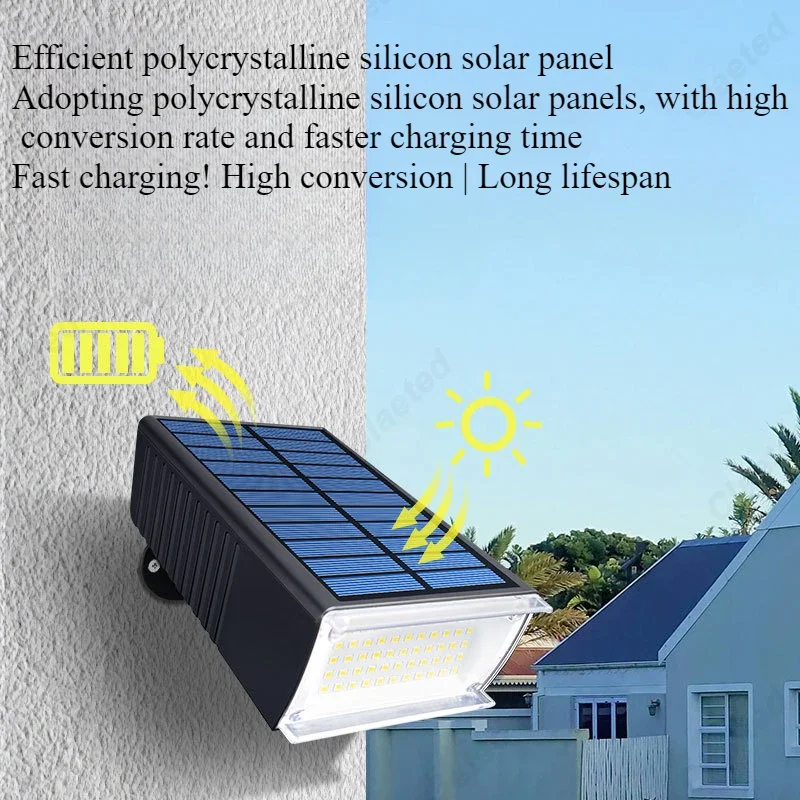 

72LED Light Новый регулируемый солнечный прожектор IP65 Водонепроницаемый Открытый двор Сад Ландшафтное освещение Газон Подключаемый светильник