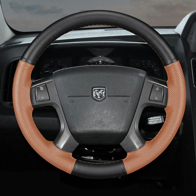 

100% Fit For Dodge Avenger SXT 2006-2010 Dodge Caliber 2007-2011 Hand-stitched Genuine Leather non-slip car steering wheel cover