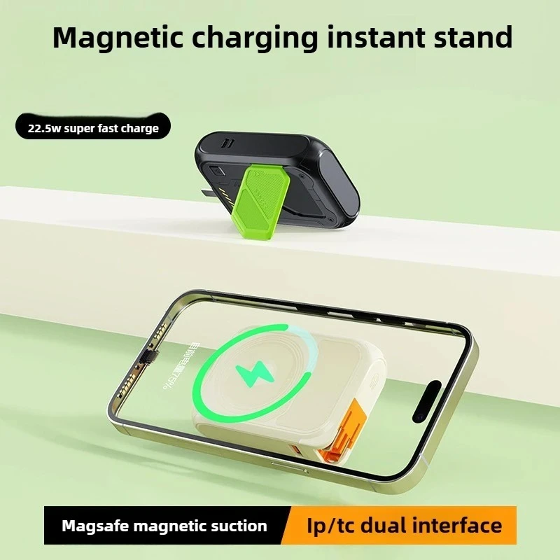 باور بانك مغناطيسي جديد لاسلكي فائق السرعة 20000 مللي أمبير في الساعة، قابس تيار متردد، مصدر طاقة متنقل مناسب لهاتف آيفون وشاومي وسامسونج #4