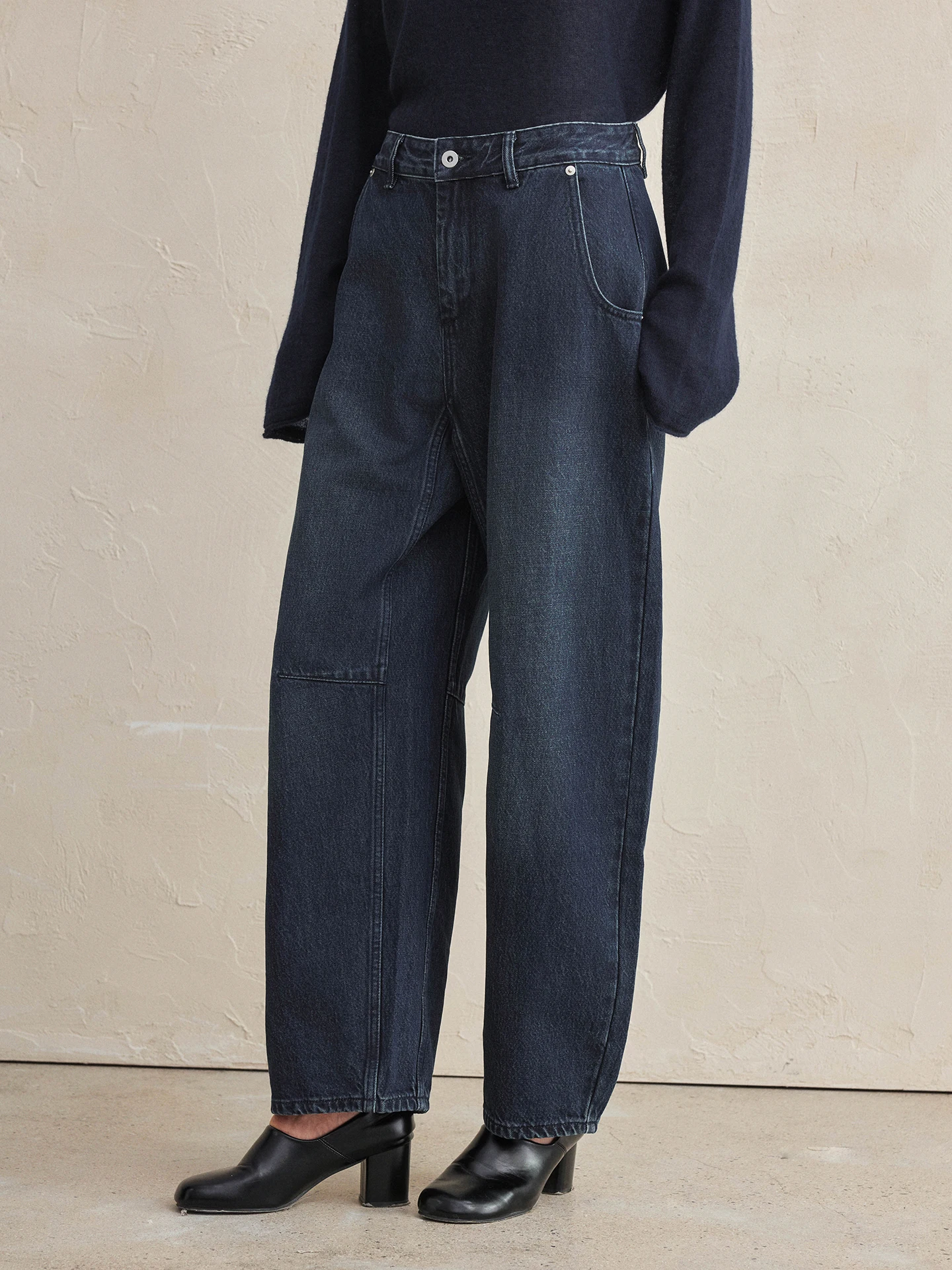 

WUUO00 женские широкие джинсы с высокой талией, длинные штабелированные хлопковые джинсы с бананом, осень-зима, свободные утягивающие джинсы