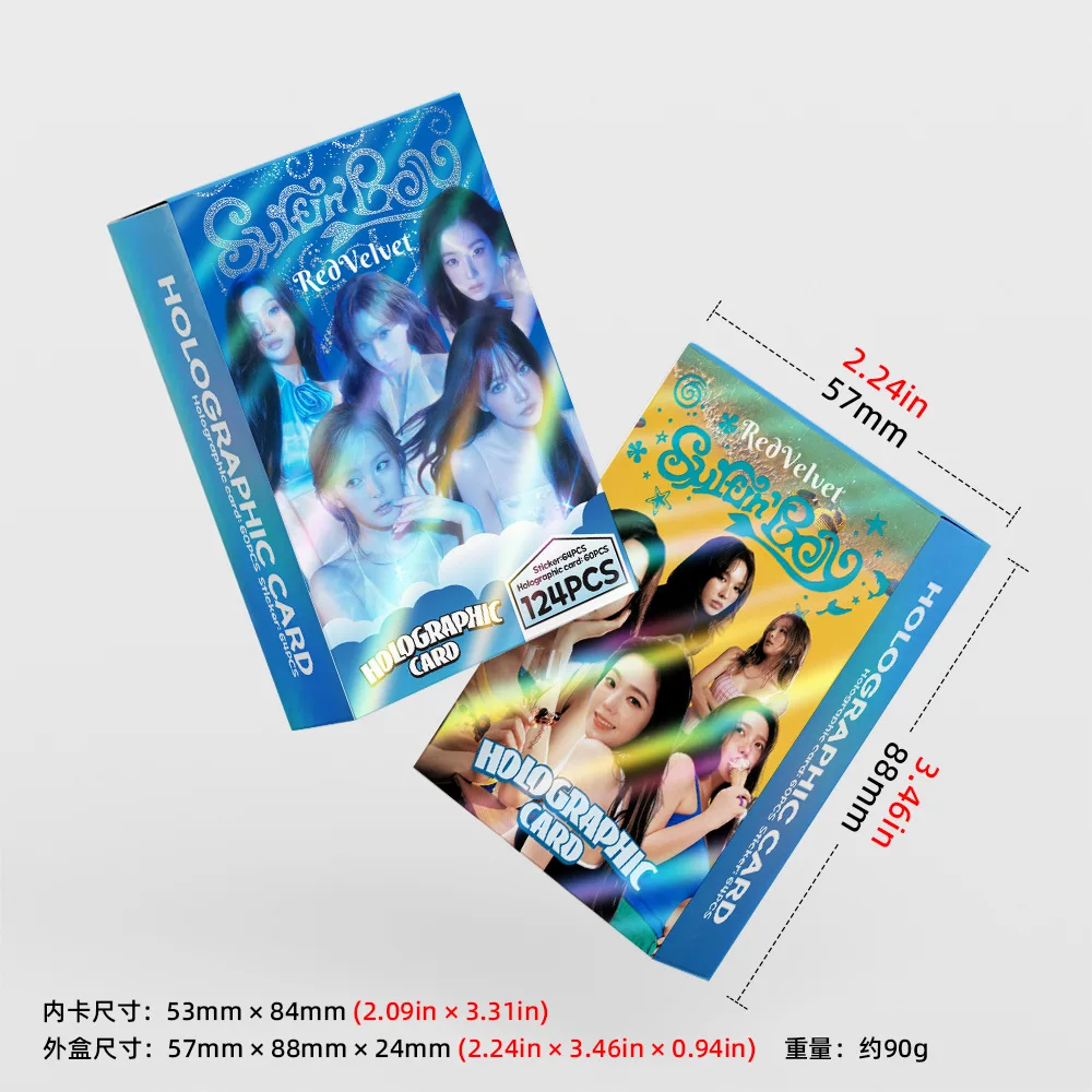124Pcs/Set Idol Girl Group RED VELVET Summer Mini Album HD Printed Photo Card Irene SeulGi Wendy Joy Yeri Fan Collection Gift image 4