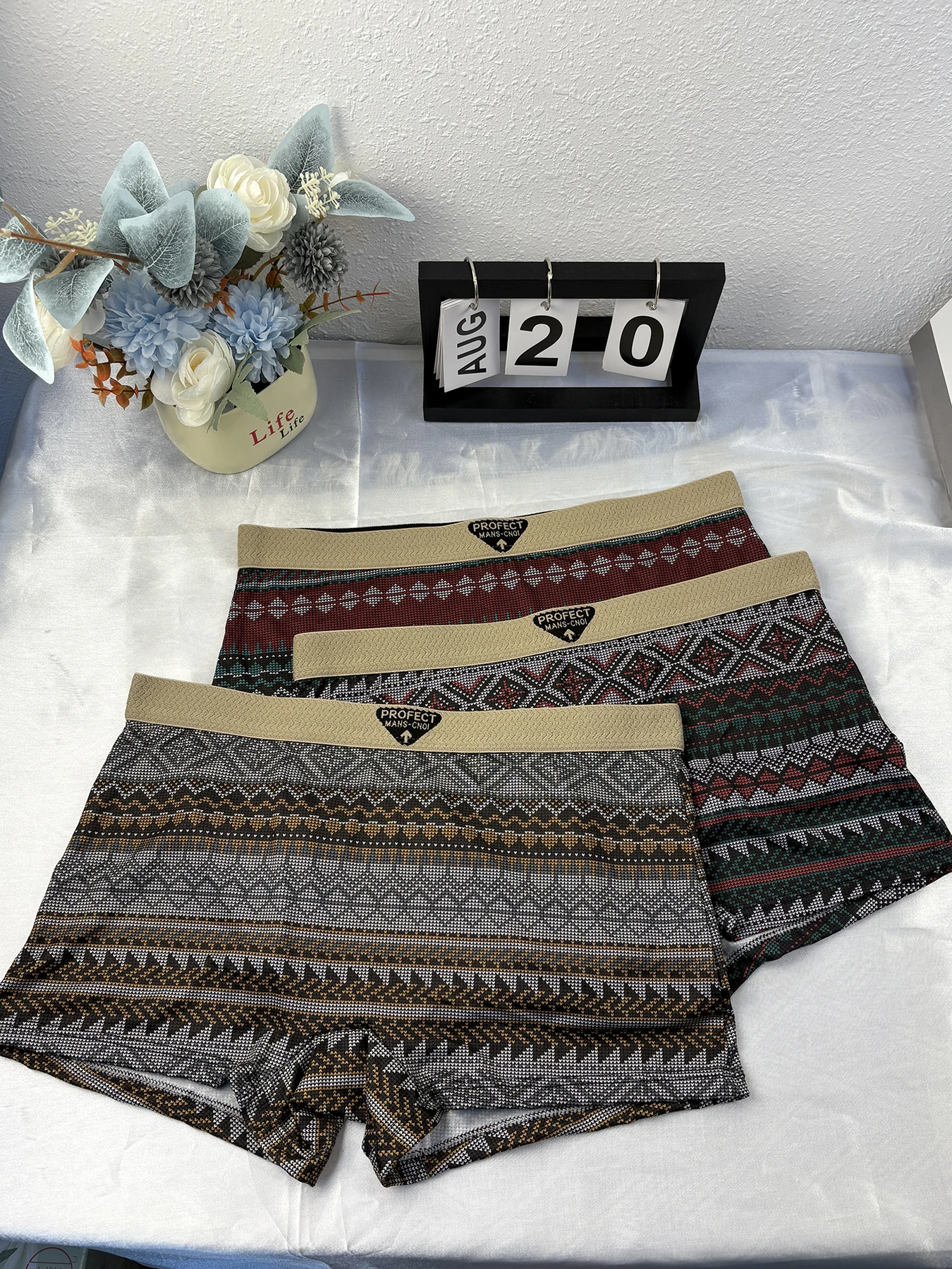 3Pcs/Set Plus Size Women's Geometric Print Underwear Simple Panties Female Breathable Underpant Ladies Cozy Lingerie Boxer Sport