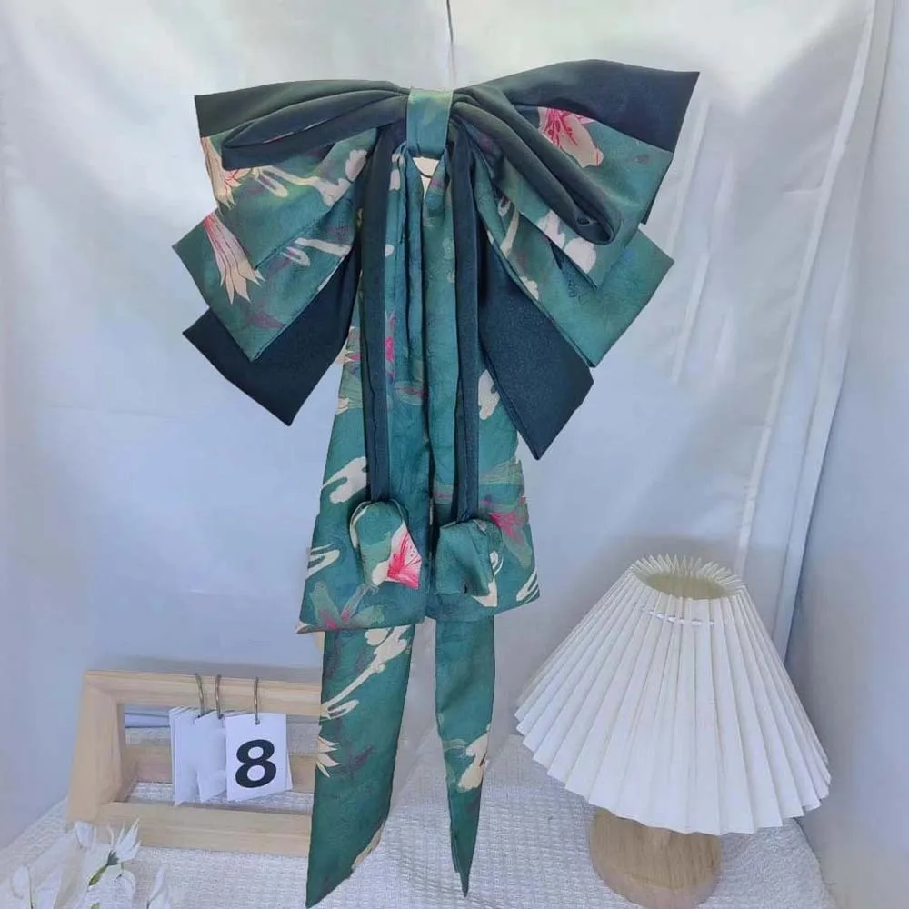 

Alloy Oversized Bow Hair Clip Contrast Color Sweet Satin Ribbon Headdress Printed Versatile Christmas Hair Accessory Women