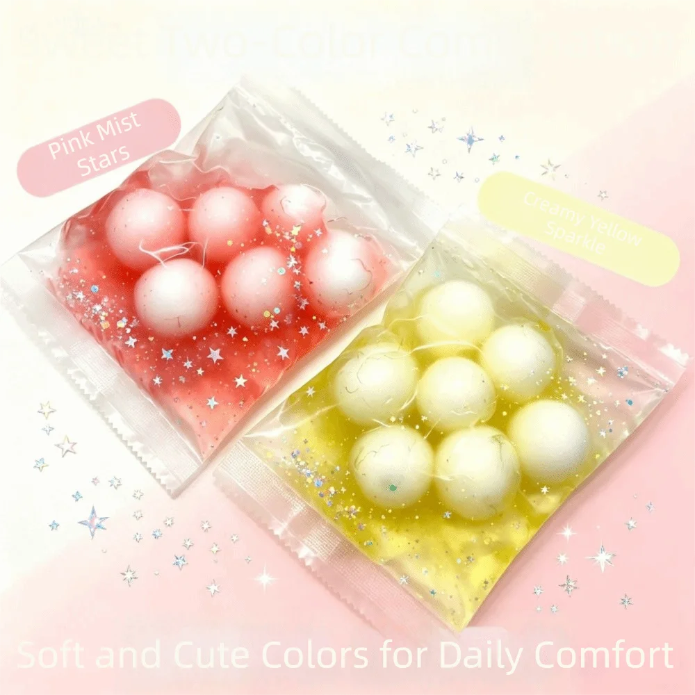 Wax Coating Crispy Handmade Ball Handmade Crunch Sound Sensory Dumpling Squishy Round Ball Pinch Fidget Squeeze Bag Desktop Gift
