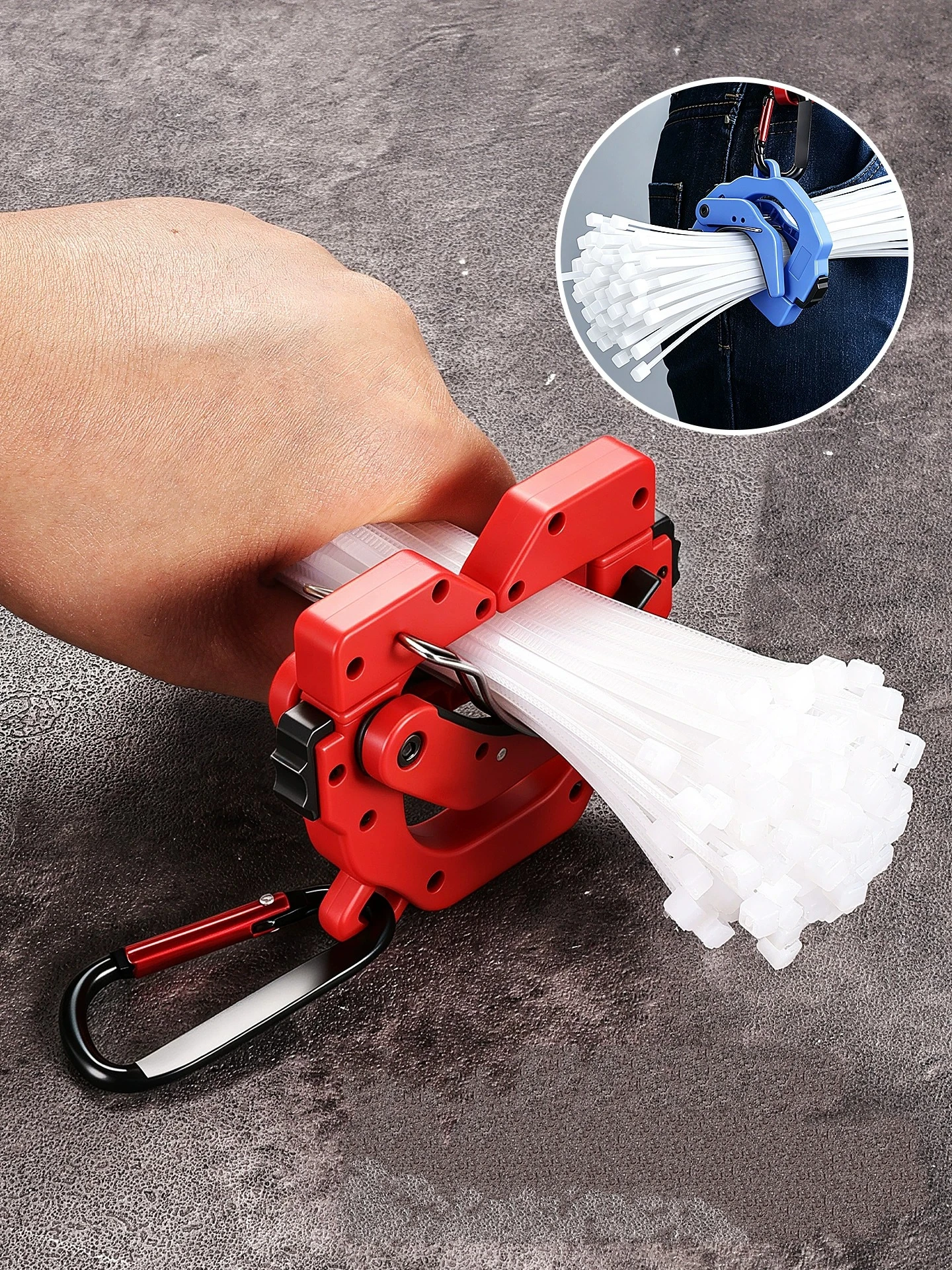 Cable Tie Organizer Reusable Zip Tie Holder Portable Plastic Cable Tie Storage Tool Electrical Wire Ties Organizer