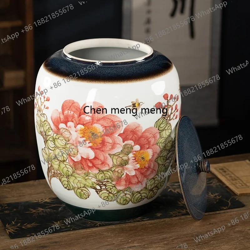 Ceramic rice tank, oil tank, bucket, household sealed with lid, moisture-proof insect storage tank