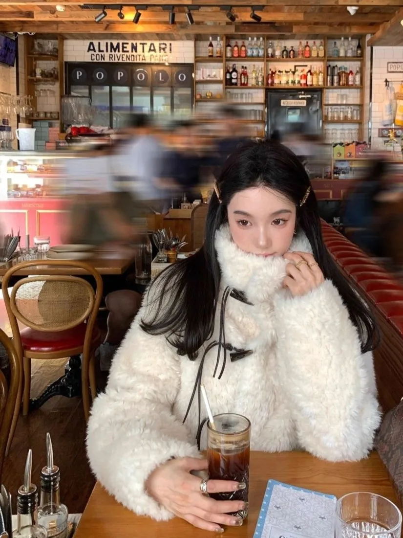 

Lamb Wool Jacket Women Y2K Simple Casual Basic Warm Cozy Winter Style Retro Comfy Snow Wild Fashion Protection Travel Fancy Vibe