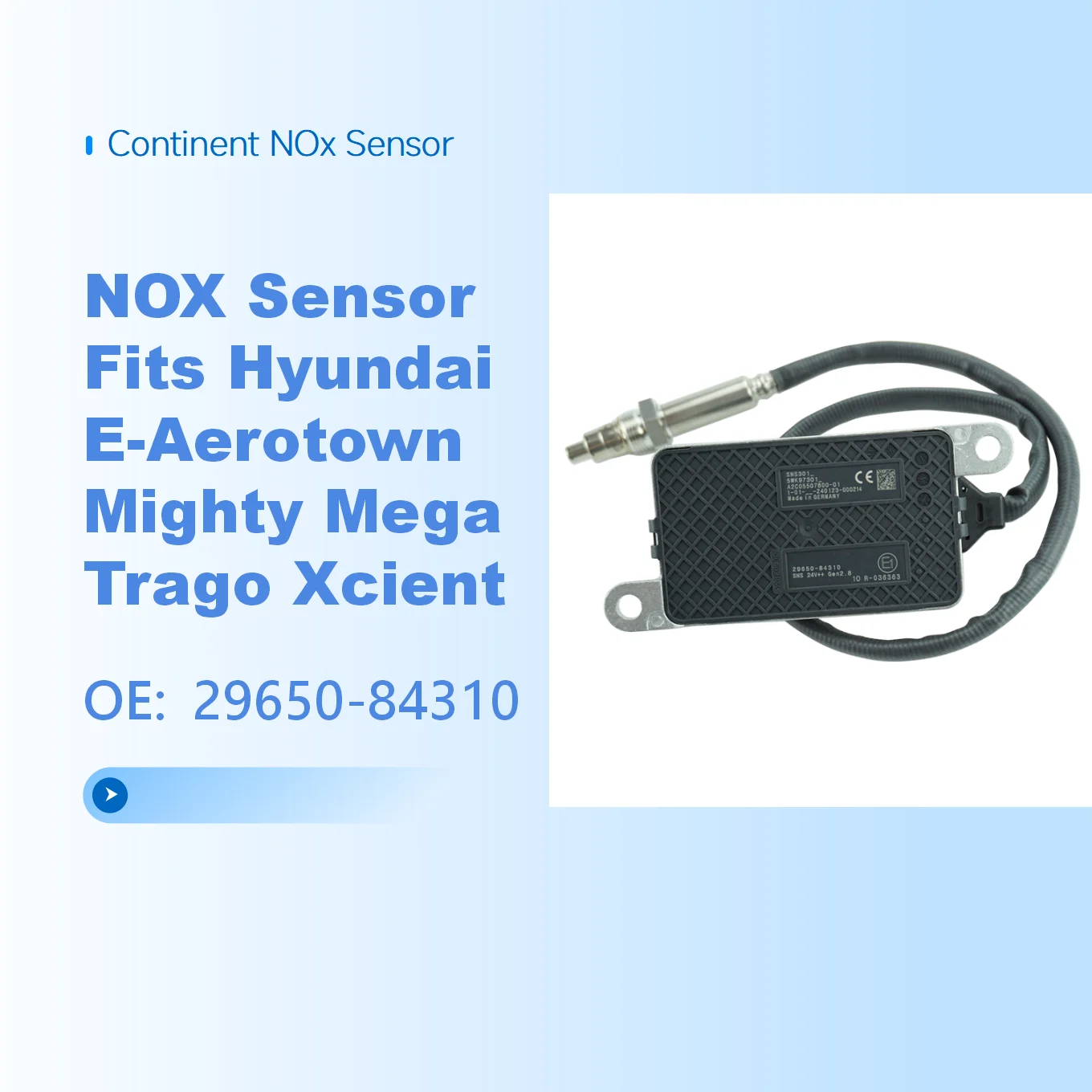 

Nox Sensor for Hyundai E-Aerotown Mighty Mega Trago Xcient Truck Original Nitrogen Oxide Sensor OE 29650-84310 2965084310