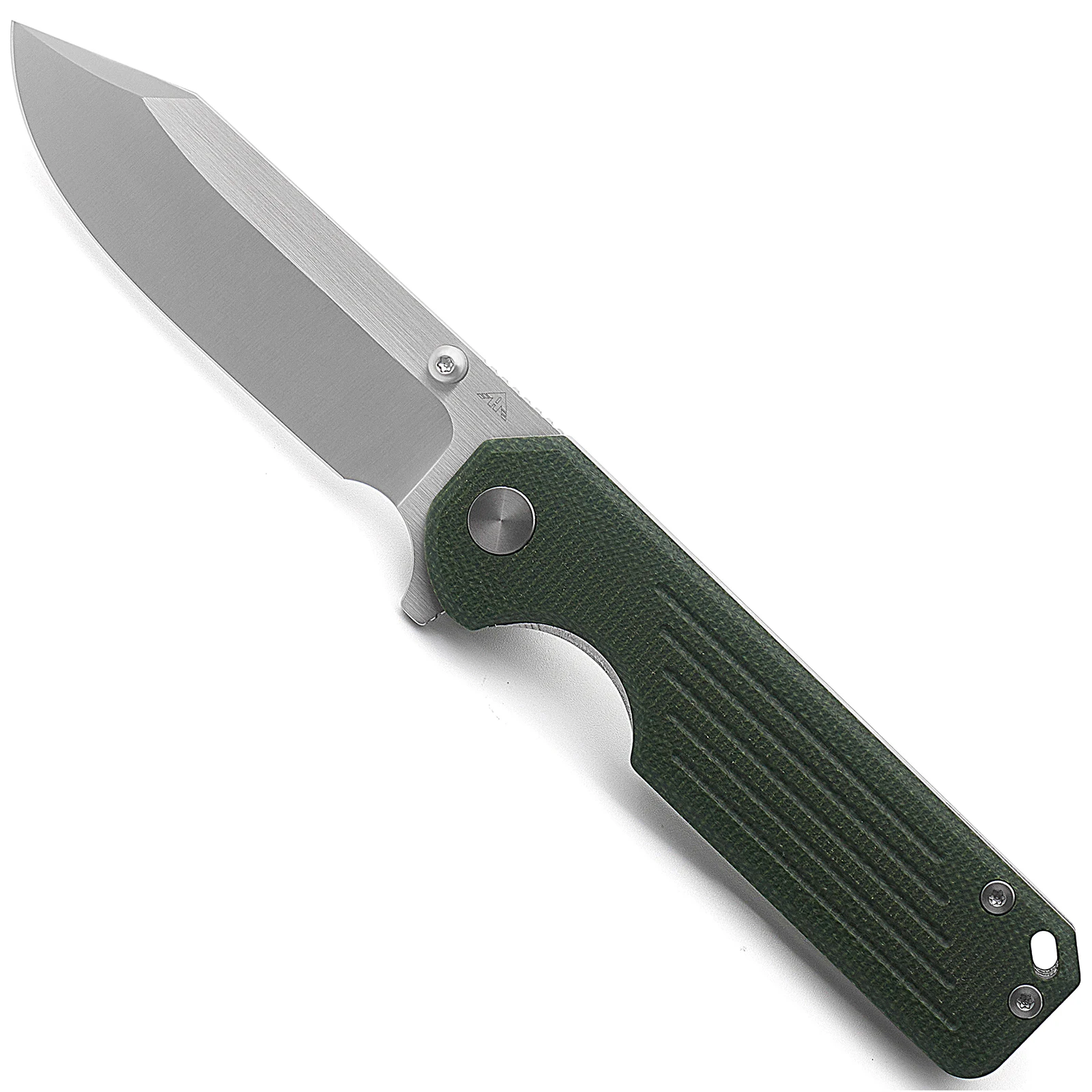 Imagem -05 - Ameight-gladiador Flipper Faca Dobrável 3.75 Satin Lâmina 14c28n Lâmina Verde Punho Micarta Sobrevivência Camping Facas