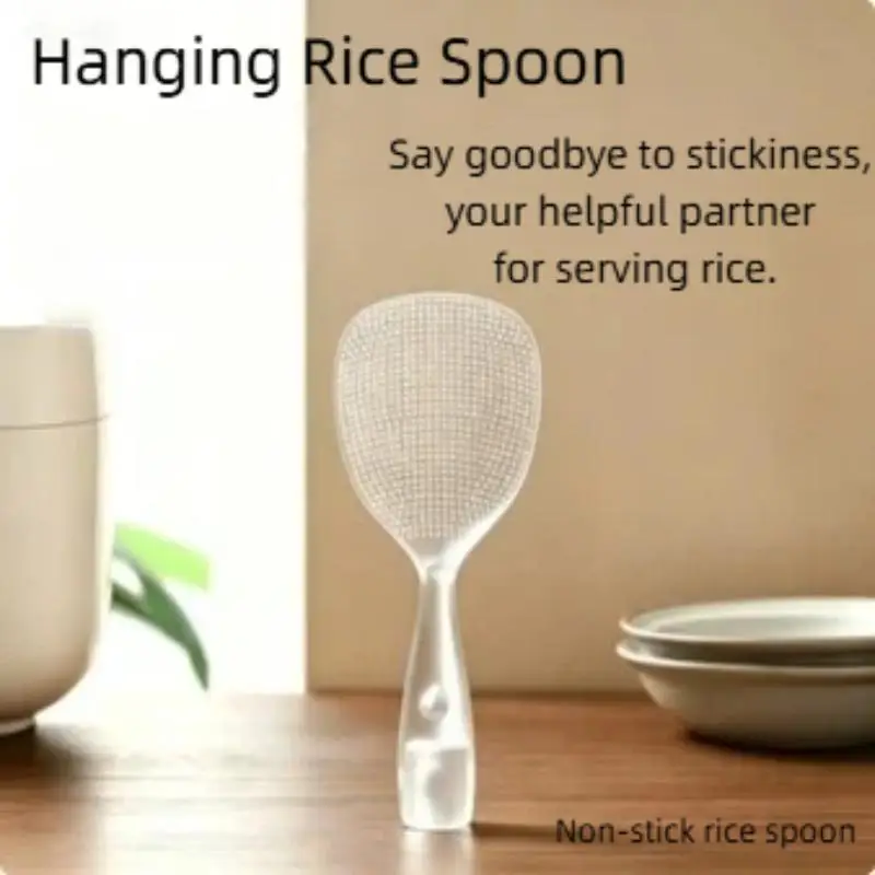 

Non-stick Rice Household High-temperature Resistance Food-grade Upright Spoon Kitchen Tool Non-slip Hanging Rice Spoon