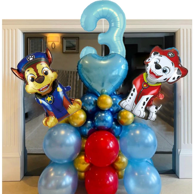 41 stücke Cartoon Paw Patrol Hund Ballon Geburtstag Dekoration Anzahl Aluminium Latex Ballons Set Kinder Party Liefert Geschenk Bevorzugung Dekor
