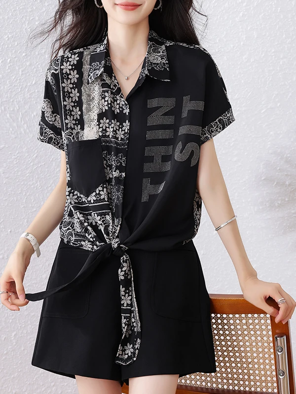 เสื้อยืดแฟชั่นประดับเพชรหรือเสื้อยืดผู้หญิงรุ่นใหม่ปี 2025 สีสันหลากหลาย สไตล์ลำลอง ทรงหลวม