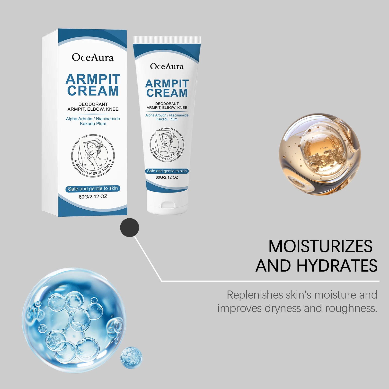 Underarm Brightening Cream Improve Pigmentation Lightening Dull Skin Moisturizing Armpit Care Lotion Armpit Whitening Care Cream