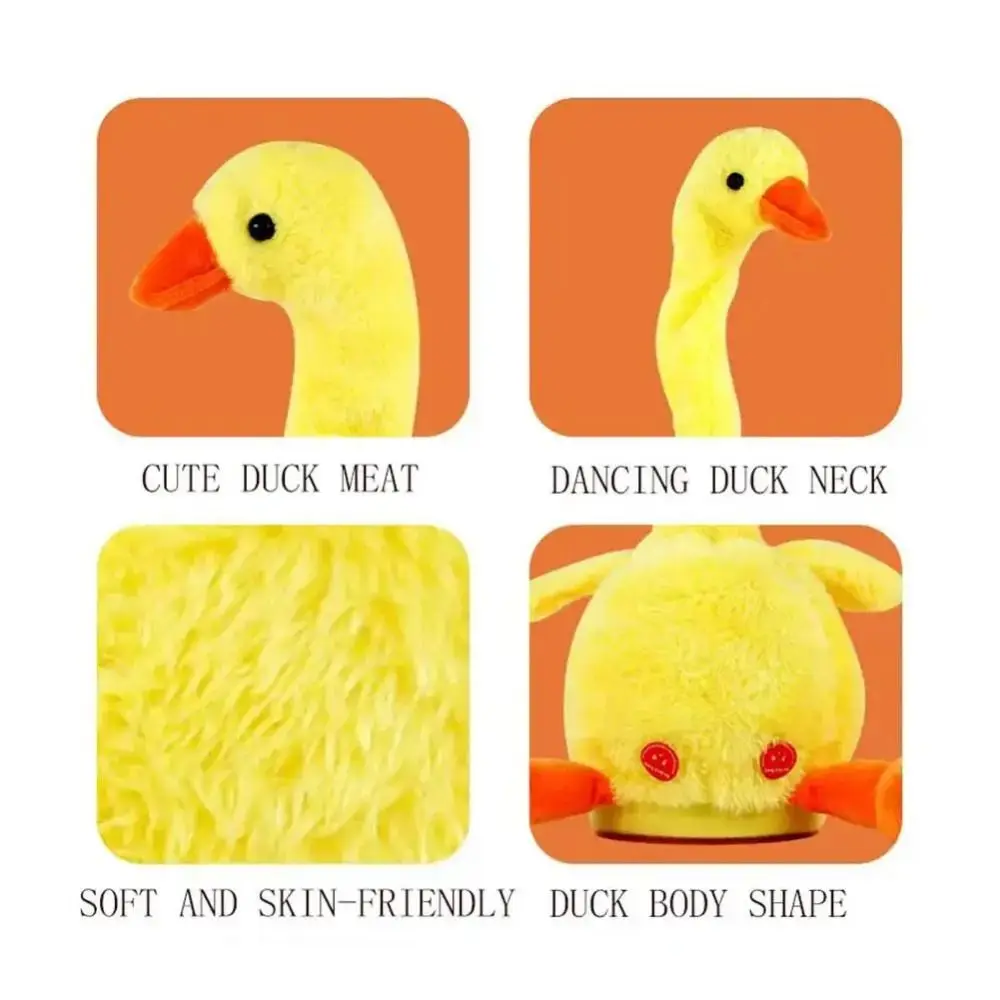 

Dancing Duck Electric Duck Plush Toy English Version Singing Dancing Talking Duck What You Say Interactive