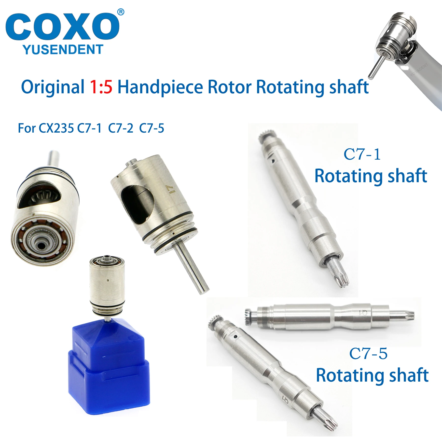 Original COXO Dental 1:5 Handpiece C7-1 C7-5 Cartridge Rotor Rotating shaft Accessories