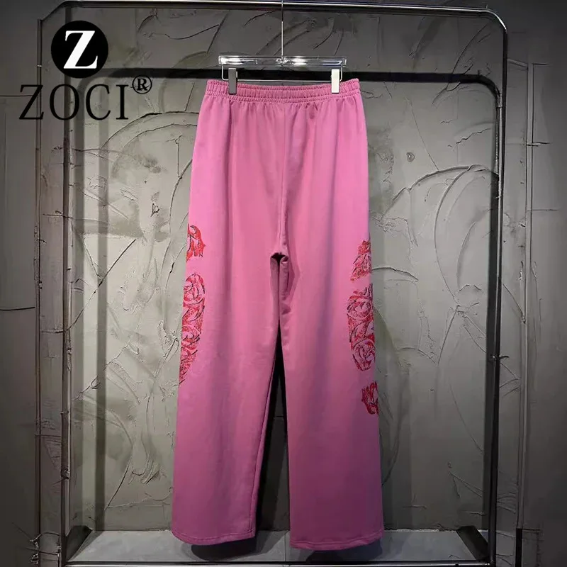 

[ZOCI] Runway Exclusive Inkjet Graffiti Print Wash Worn-out Men's And Women's Loose Casual Pants