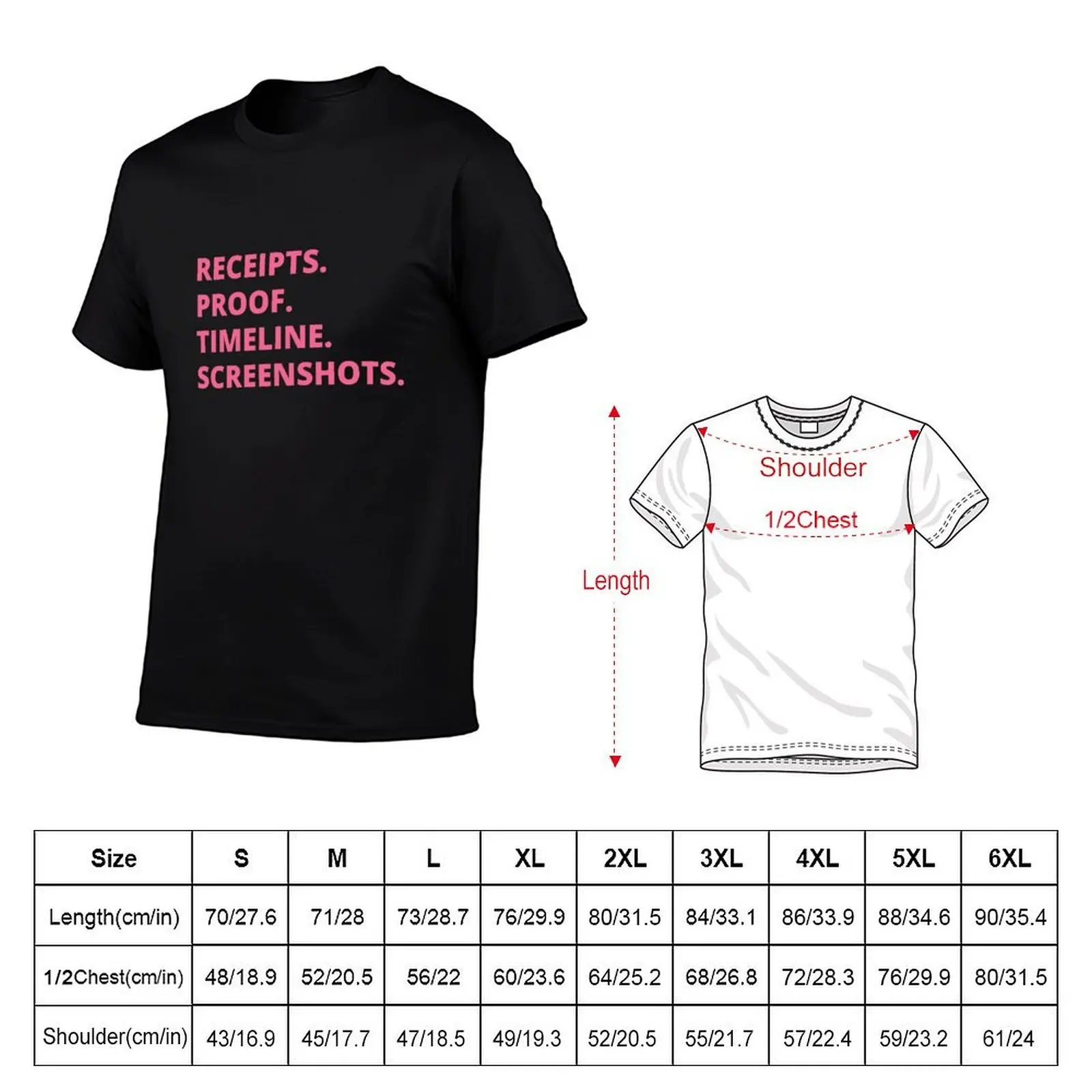 RHOSLC Receipts Proof Timeline Screenshots T-Shirt heavyweights graphic t shirts shirts graphic tee men