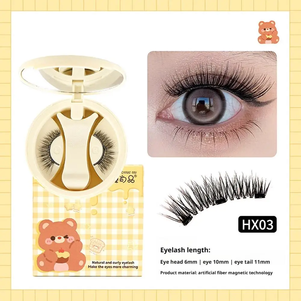 1pcs Glue-free Self Adhesive Sunflower False Eyelashes No-removal Natural Long Thick Anime Eye Segmented Lash Daily Use