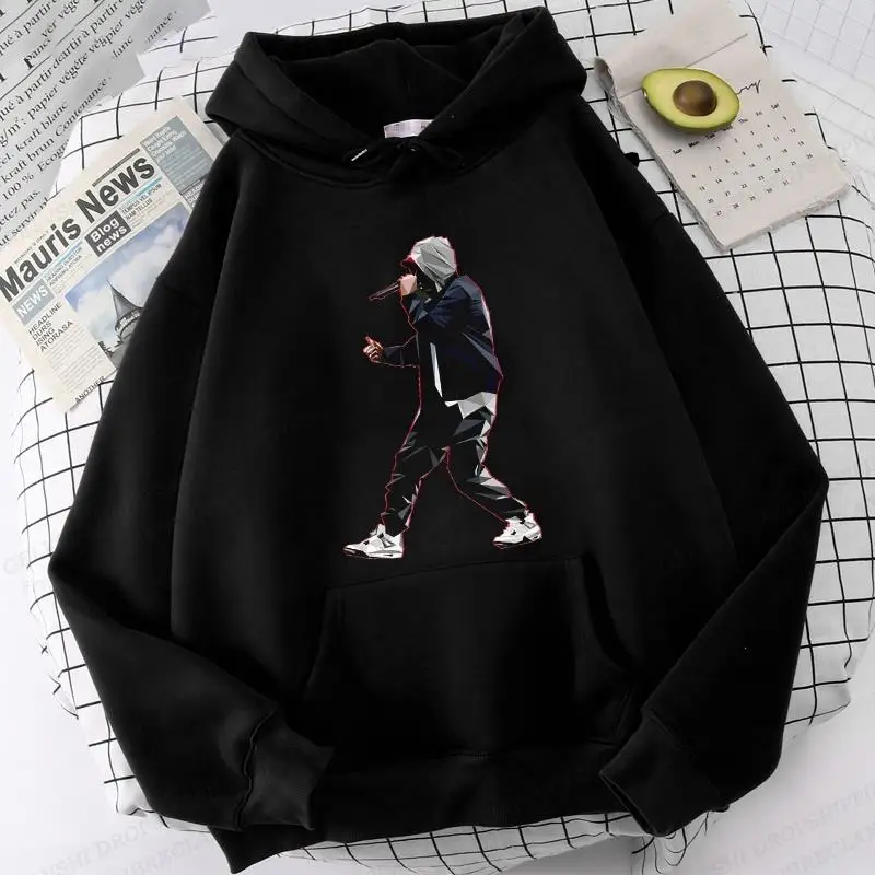 2023 Nieuwe Eminemprint Hoodie Heren-En Damesgeprinte Herfst-En Winterhoodie Heren Hiphop Hoodie Heren Rap Kleding