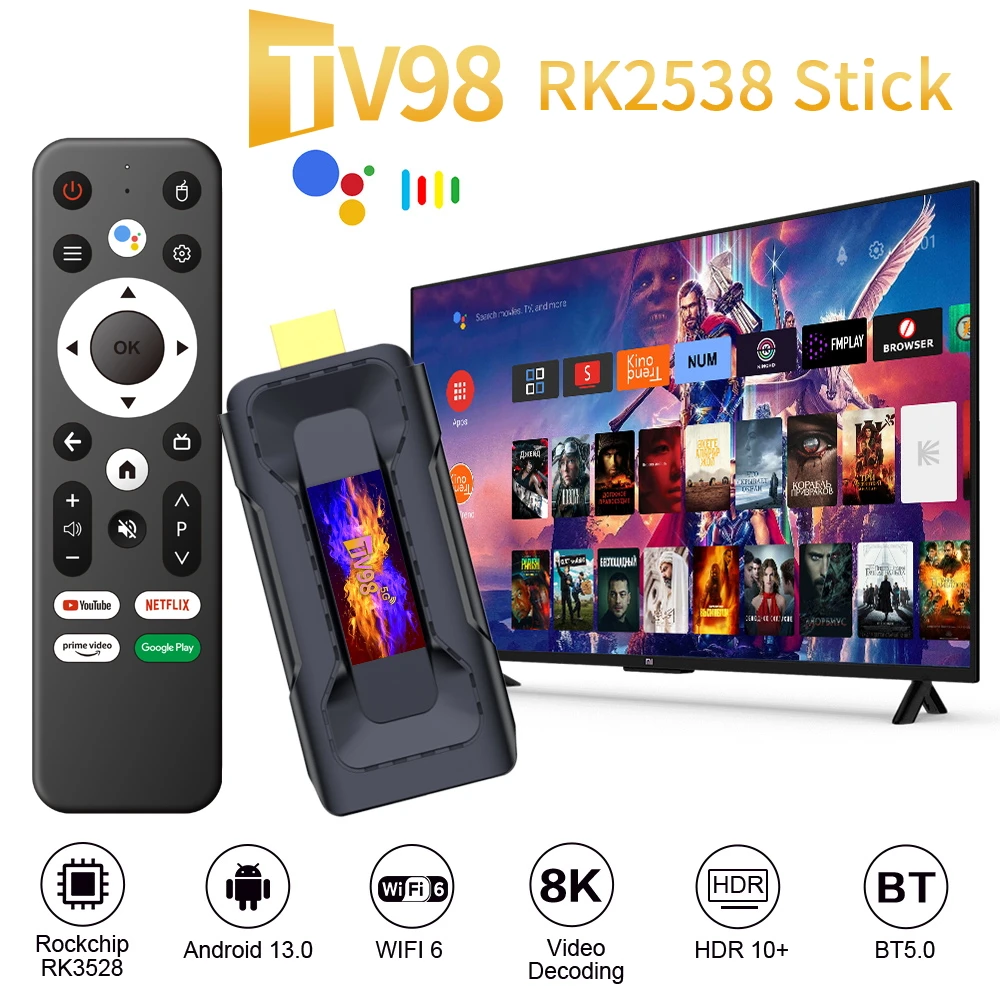 

Smart TV Stick Android 13 ATV 2.4G 5G Dual Wifi TV Box Support 8K HDR10+ H265 Media Player 4GB 32GB TV Receiver Set Top Box