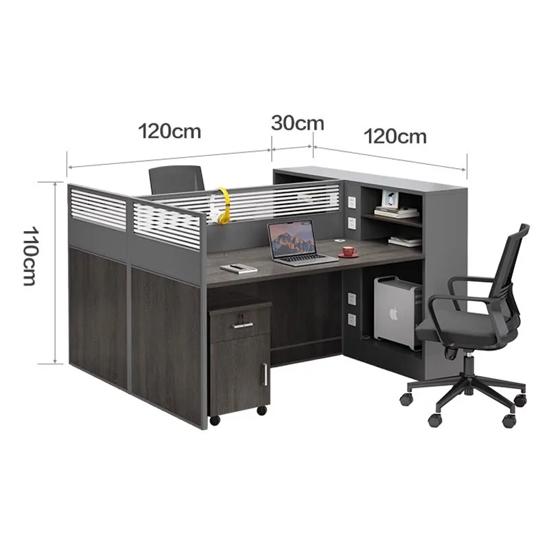 

Комбинация офисного стола и стула для экрана персонала, простая современная будка