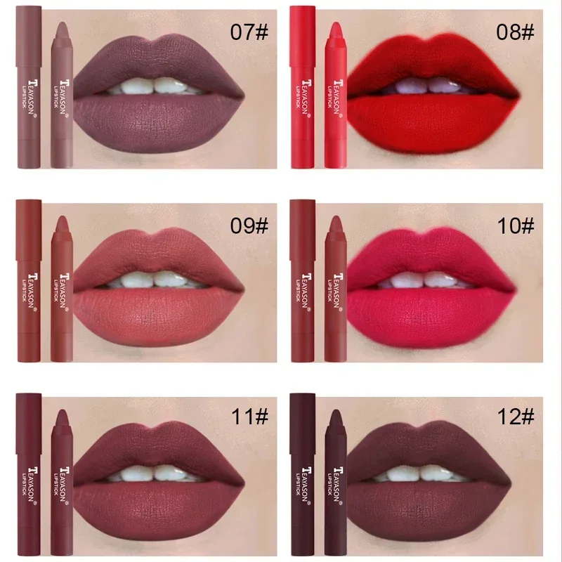 Lápiz labial mate de terciopelo serie Nude, lápiz labial resistente al agua de larga duración, rojo, taza antiadherente, maquillaje, tinte labial, maquillaje cosmético