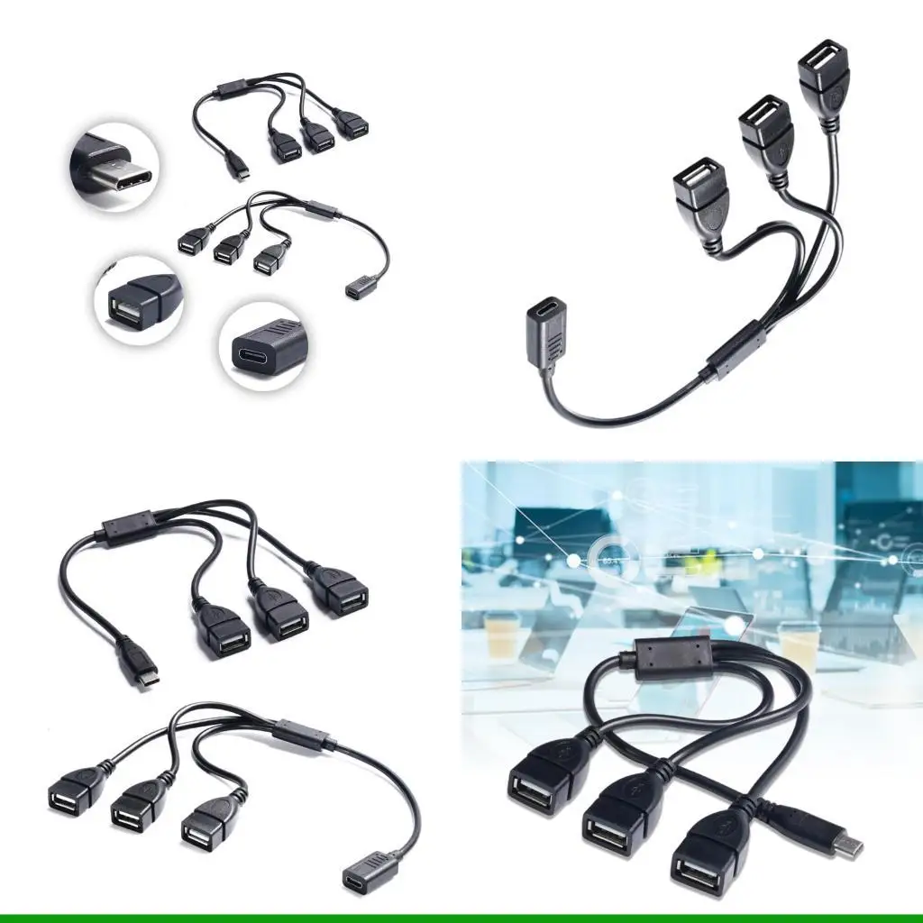 

U55C Конвертеры USB типа C на 3 порта USB, обеспечивающие передачу данных со скоростью 180 Мбит/с и зарядку устройств для