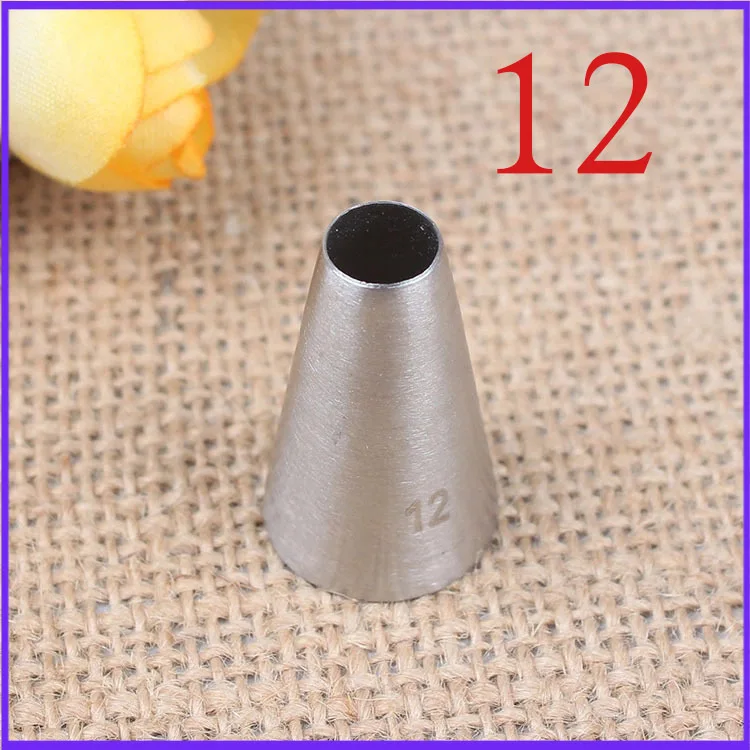 

12# round Small Hole Decorating Nozzle 304 Stainless Steel Baking DIY Tool Small Number pink kitchen macaron baking