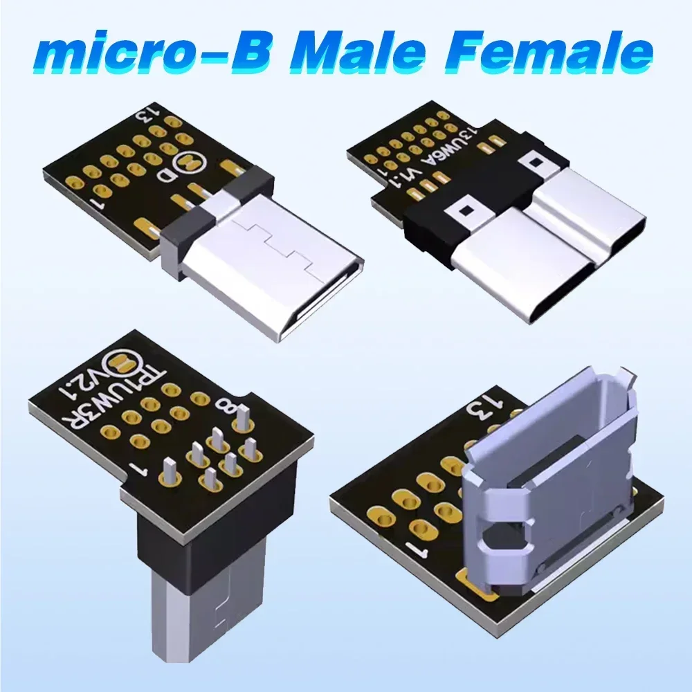 DIY Micro-B Micro USB 2.0 3.0 Connectors Male Female Micro-USB Assembly Built-in Adapters FPV Brushless Handheld Gimbal Monitor