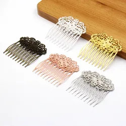 Copper Fashion Hair Snap Clips Accessories Symmetrical flower Women Head Hairgrips Barrettes Headdress 56x57mm 1PC K06328