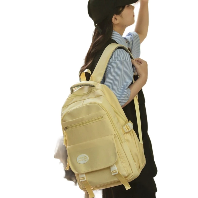 Mochila nailon delicada para adolescentes, bolso escolar espacioso, mochila para estudiantes con mochila para ordenador y