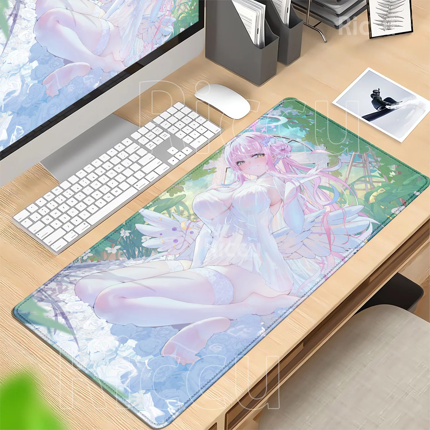 Anime Sexy Girl Misono Mika Blue Archive Mousepad PC Gaming Keyboard Overlock Mouse Pad Office Nonslip Base HD Printing Desk Mat