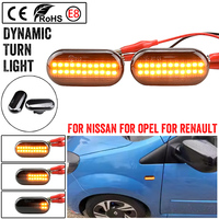 2x Led Dynamic Turn Signal Lights Side Marker For Renault Clio Trafic Kangoo Twigo Dacia Logan Duster Nissan Interstar Primastar