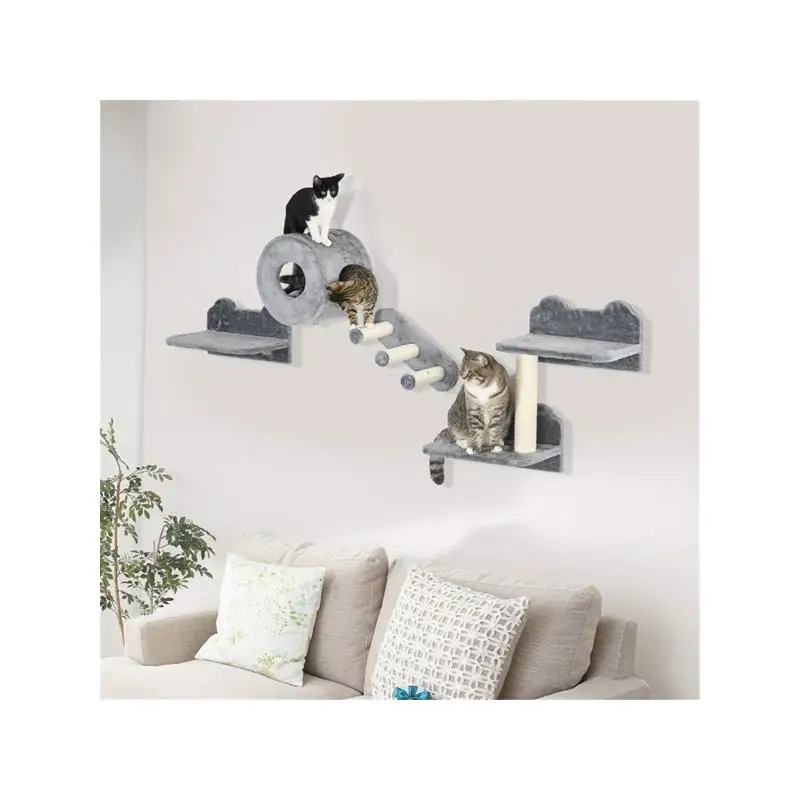 

Cat Wall Shelves Cat Trees Climbing Tower for Cats - Space-Saving Vertical Furniture for Indoor Cats, Easy to Install and