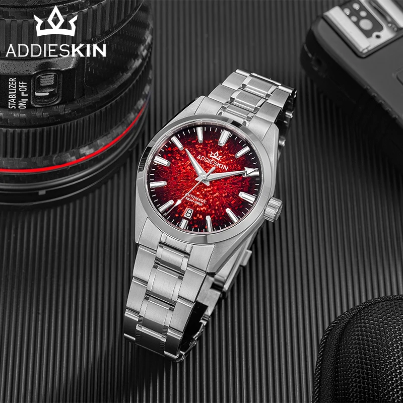 AddiesKin New Men's Automatic Watch Sapphire Glass 9015 Mechanical Watches 100m Waterproof BGW9 Luminous Luxury Steel Wristwatch