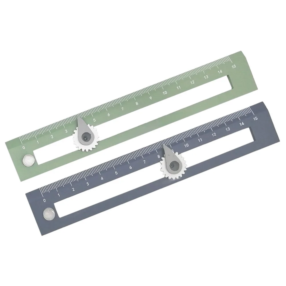 

2Pcs Plastic Drawing Ruler with Circle Guide Accurate Measurement Tool for School Office Engineering Design Layout Work