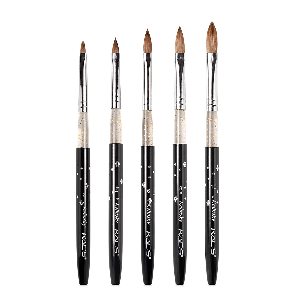 KADS Pędzel do akrylu Kolinsky Sable Pędzel do akrylu nr. 2 # /4 # /6 # /8 # /10 #   Żel UV do rzeźbienia w kształcie długopisu Pędzel w płynnym proszku DIY Rysowanie paznokci