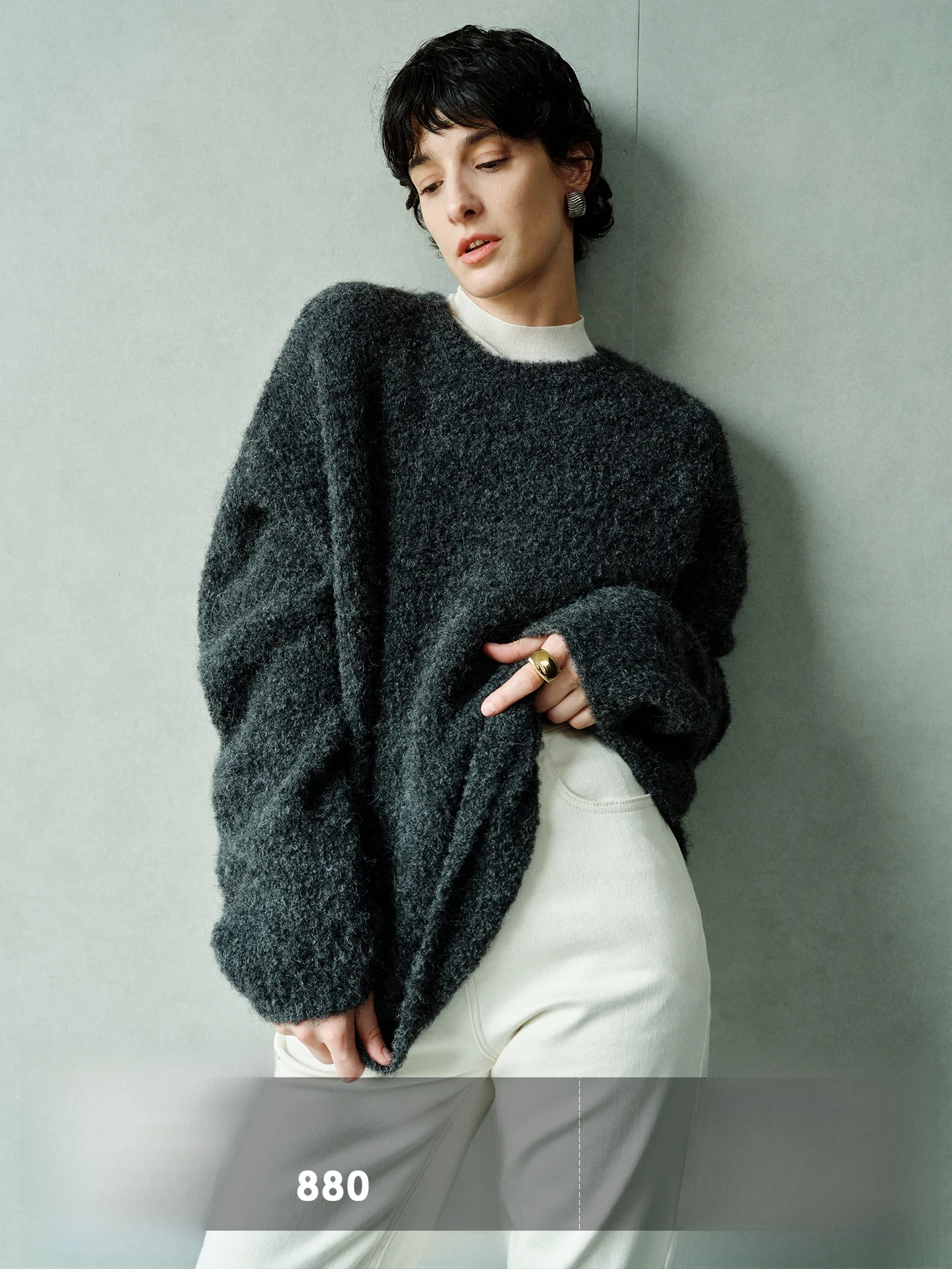 

Женский свитер Ayuko Cloud Sensation Mousse из перуанской альпаки, свободный крой, мягкий, удобный, с эффектом драпировки на плечах, в стиле кэжуал