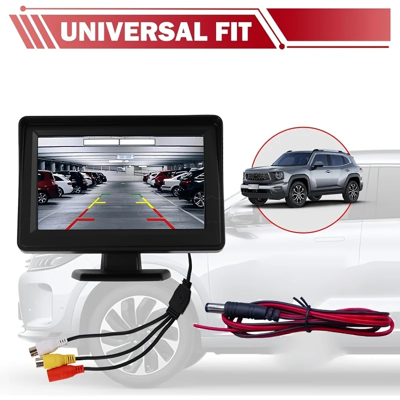 4,3 Zoll LCD Auto-Einparkhilfe-System Monitor-Display DC 12V Auto-Rückfahrkamera-Bildschirm Automotive Backup-Kamera-Monitor