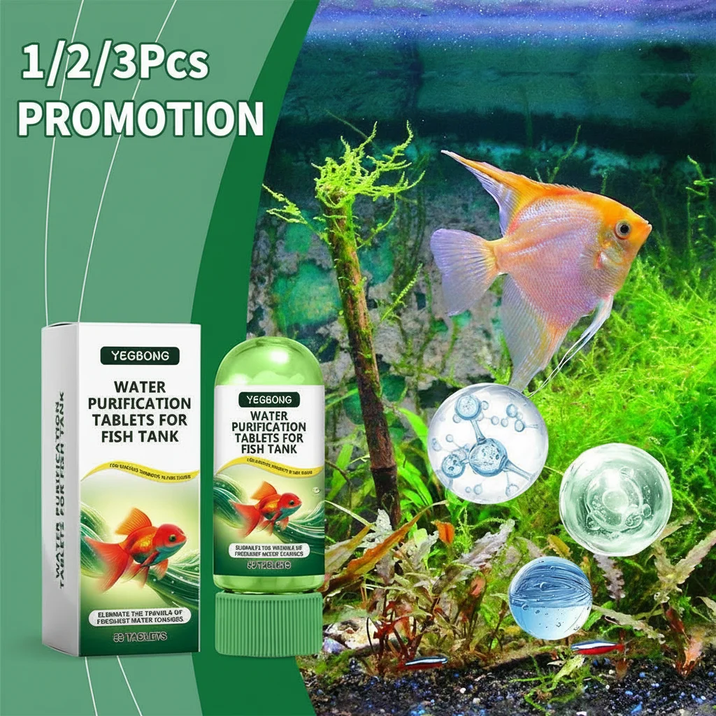 Water Purification Tablets Eco-Friendly Aquarium Water Purifier Fast-Acting Fish Tank Cleaning Solution Aquarium Water Clarifier