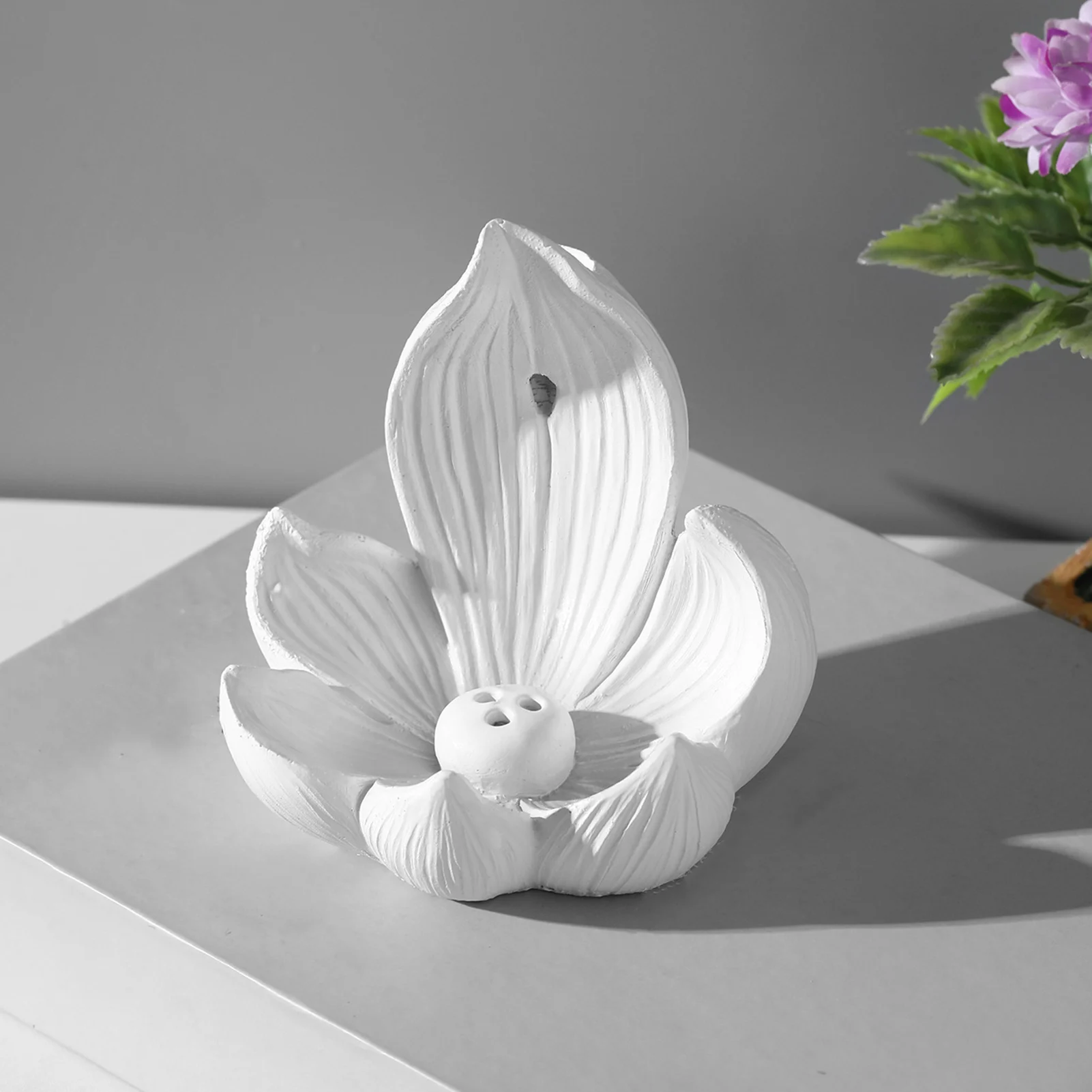 Lotus Incense Stick Holder Table Centerpiece Backflow Incense Burner Resin Incense Cone Holder Home Decor view 5