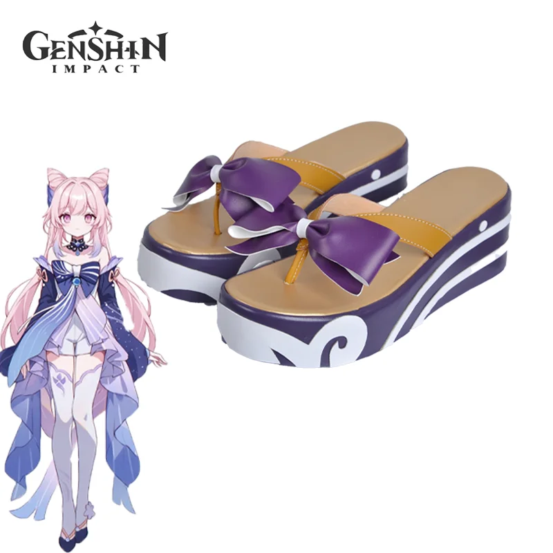 Game Genshin Impact Sangonomiya Kokomi Cosplay Flat Shoes Halloween Party Masquerade Chinese Style Role Play for Girl Anime Prop