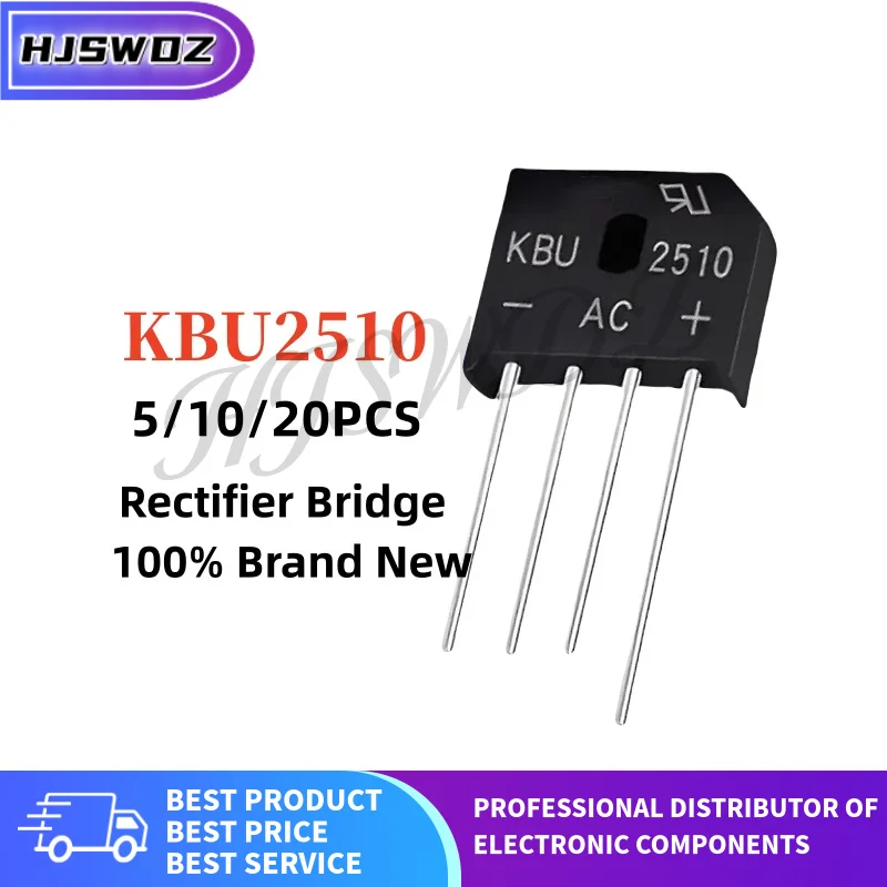 5-20PCS KBU2510 KBU 2510 U2510 KBU-4 KBU Rectifier Bridge Stack Brand New In Stock